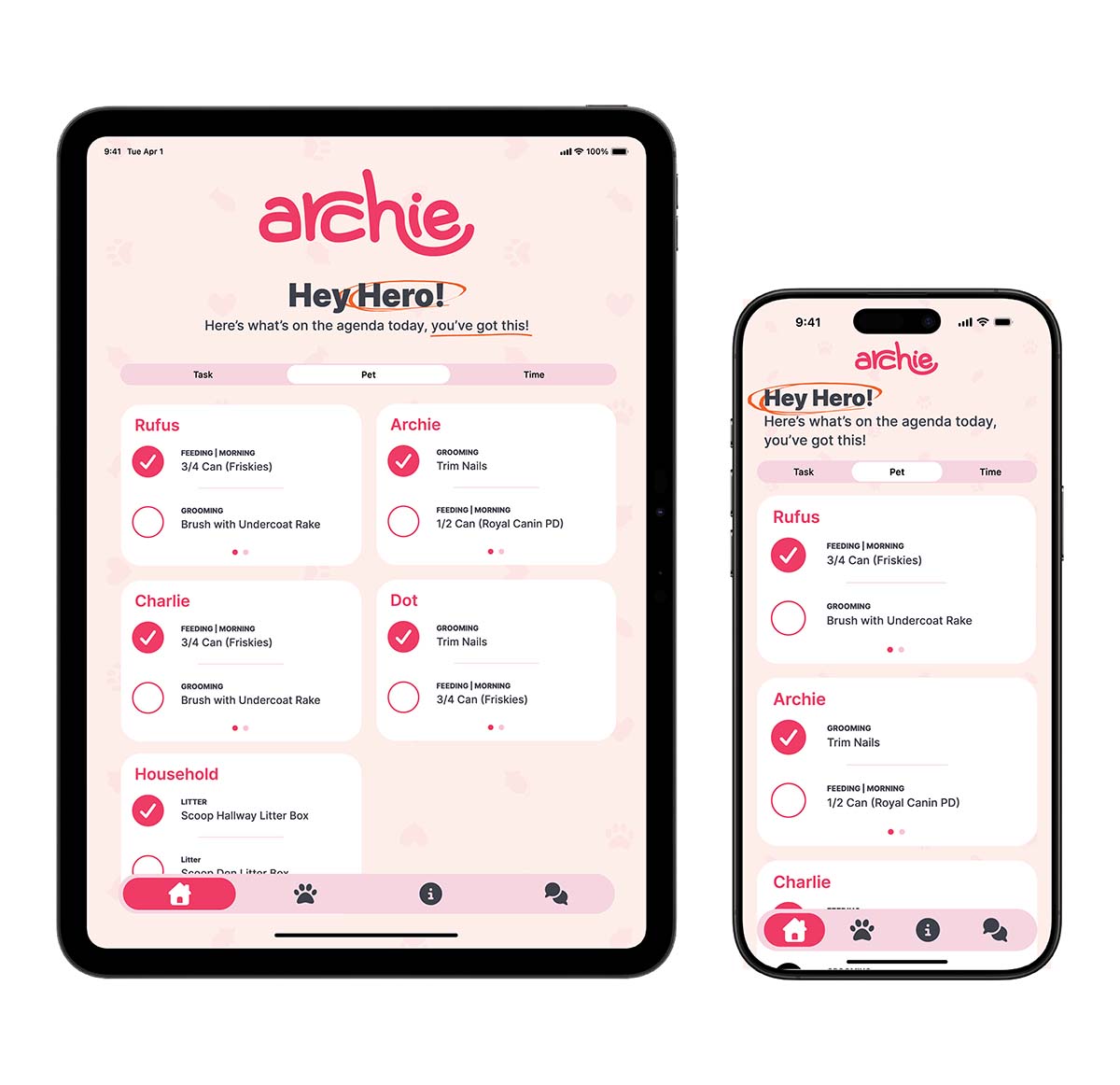 Mobile and Tablet versions shown side by side.