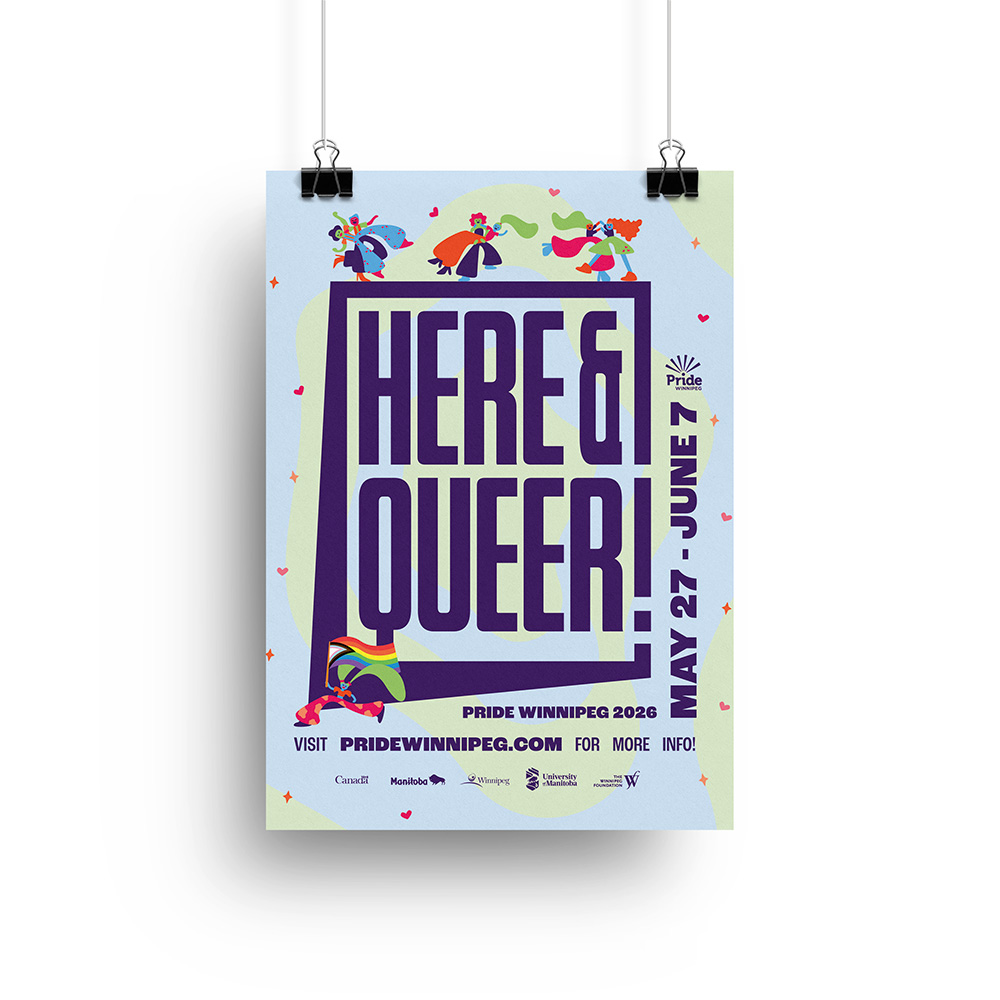 mockup of the Here and Queer pride van wrap