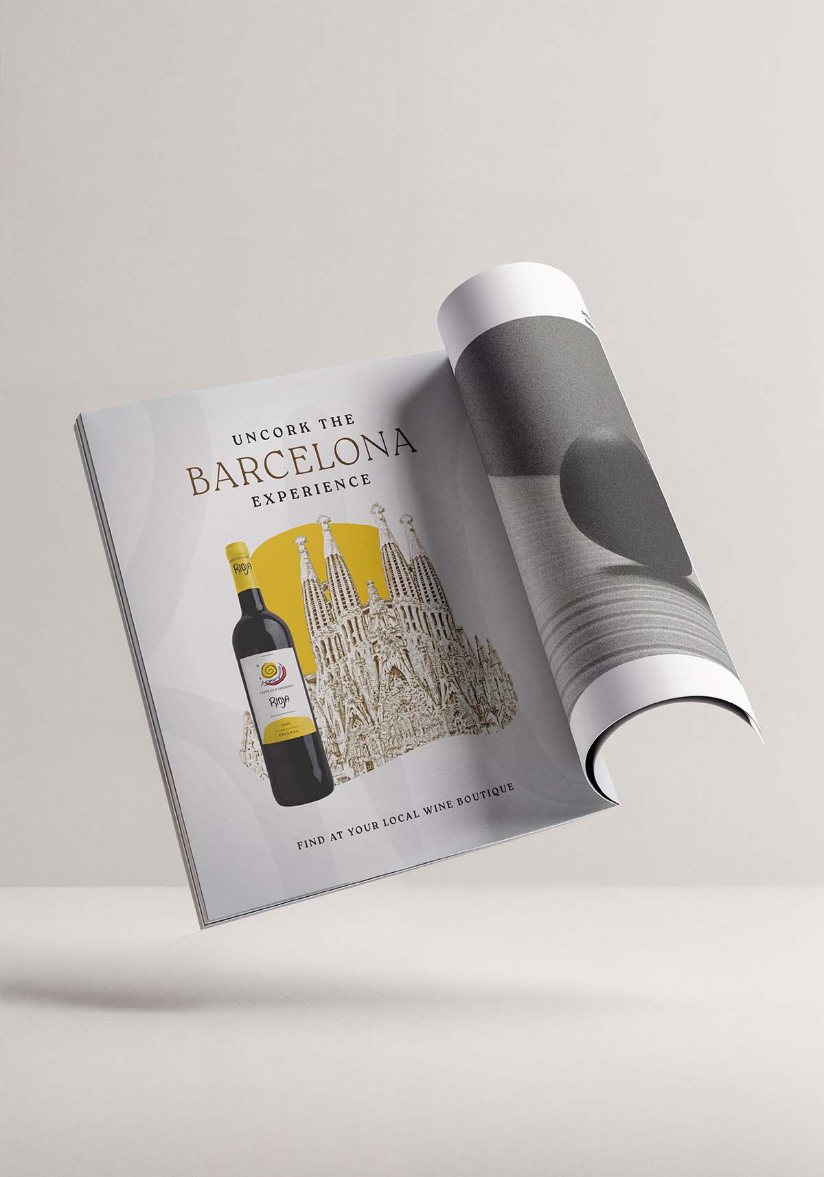 Mockup of magazine ad
