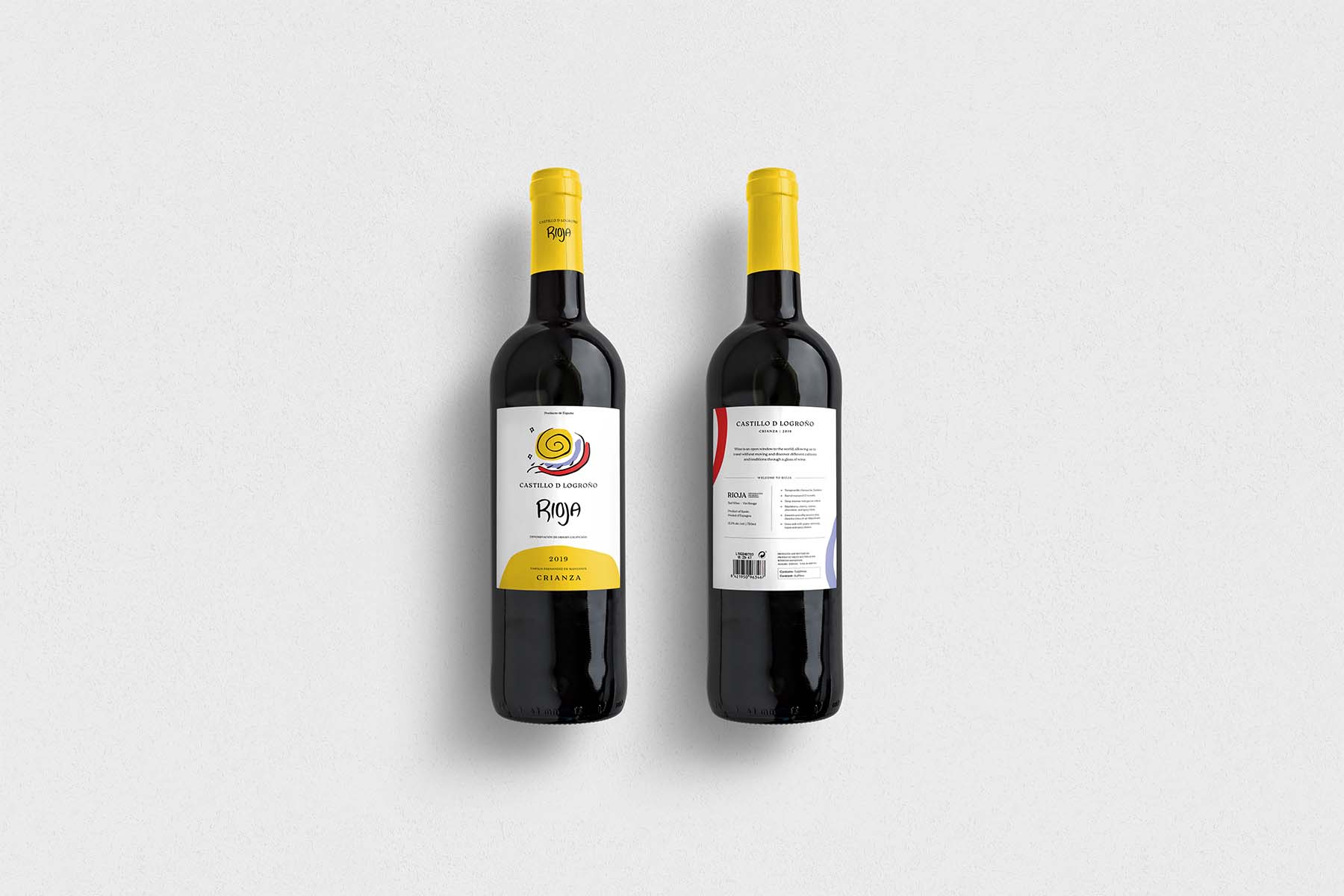 Mockup of wine bottle